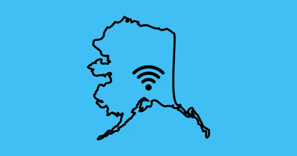 image qui représente l'Alaska et une connexion wifi pour avoir internet en voyage