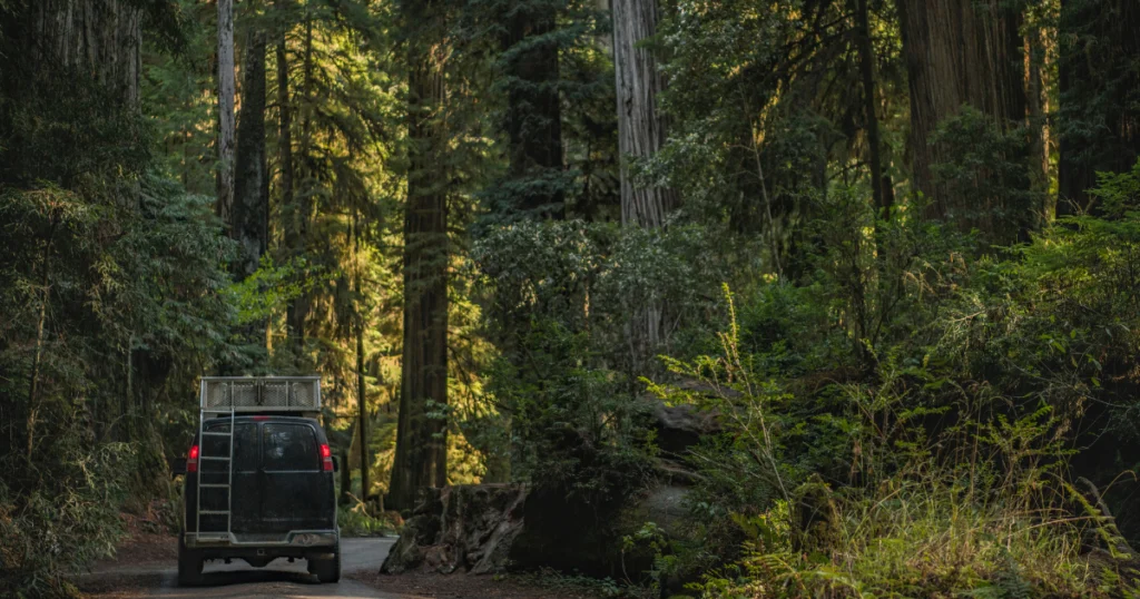 photo d'un van en plein road trip aux usa qui veut téléphoner