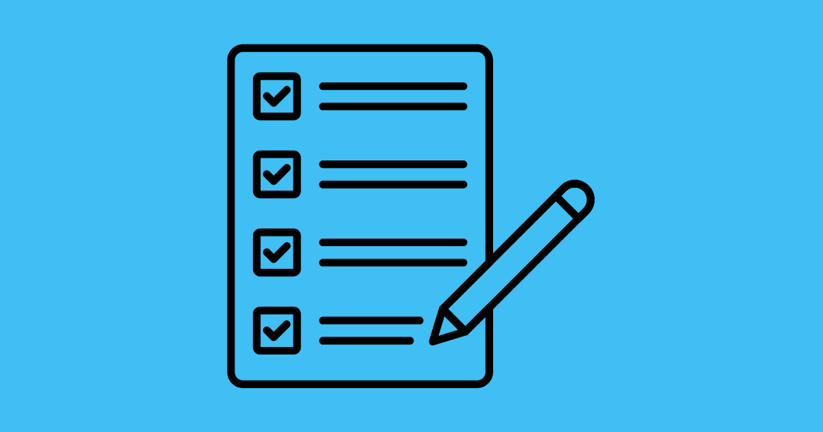 icone d'une check list avec crayon pour illustrer la check list tech à avoir lorsqu'on voyage aux usa