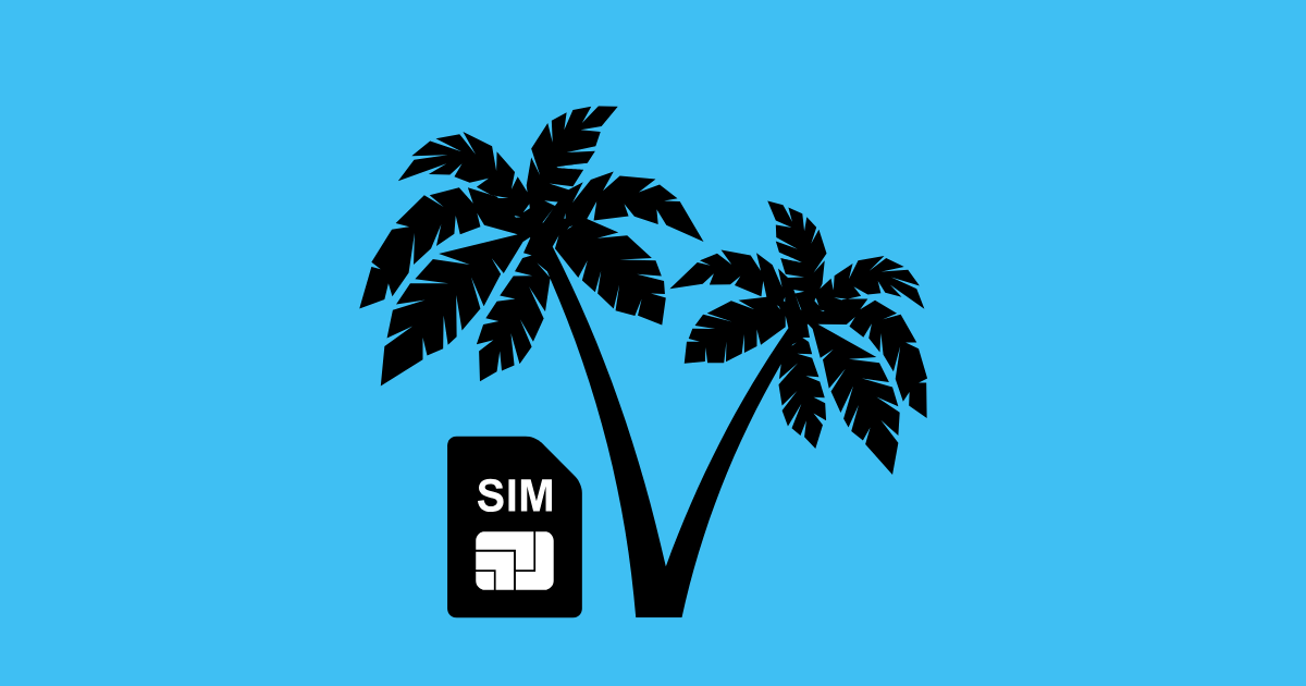 Abbildung der Karibik und einer Sim-Karte, um Lösungen für das Internet auf Reisen zu haben